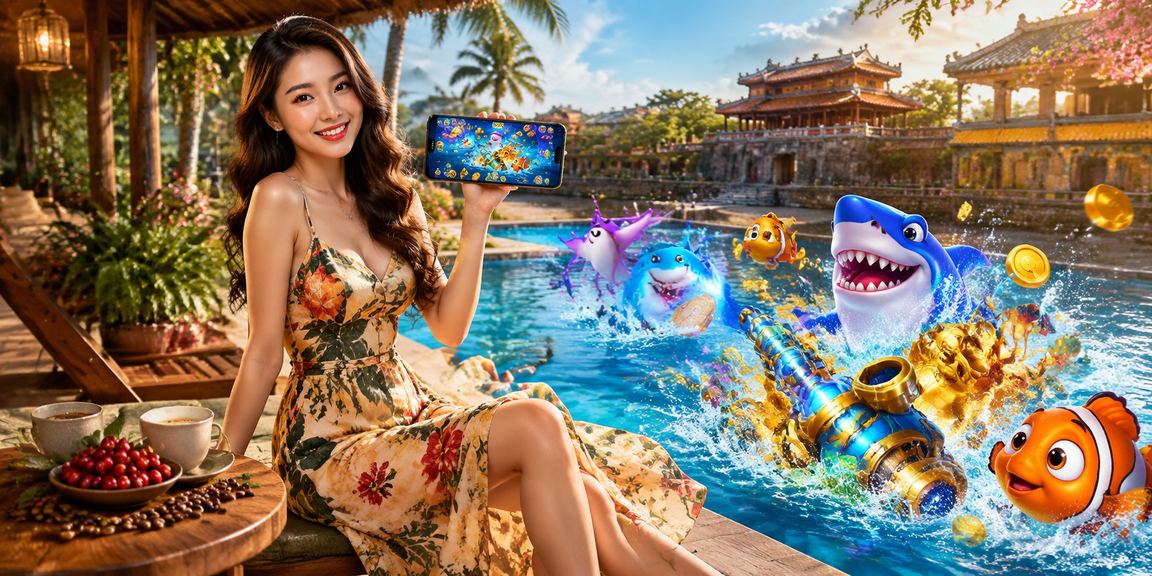 Không gian quán cà phê tại Huế với trò bắn cá và trải nghiệm giải trí Việt