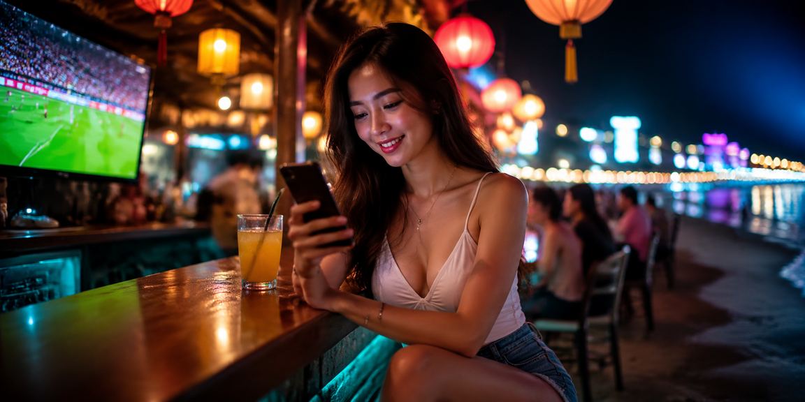 Người dùng xem bóng đá trên điện thoại tại quán cà phê Vũng Tàu
